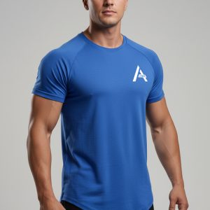 Mens Curved T-Shirt Blue