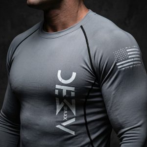 Mens Compression Shirt Long Sleeve - Grey